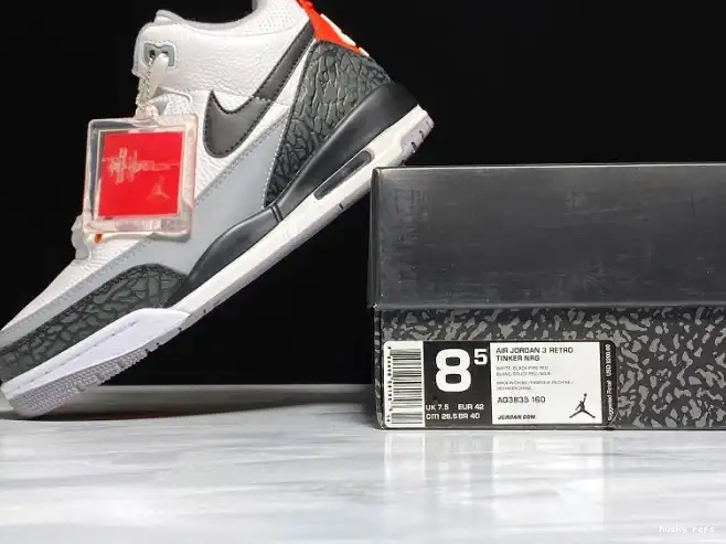 Rep Husky NRG Air Tinker mens Red Fire Retro Jordan 3 AQ3835-160 0421